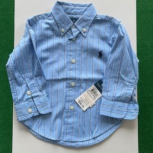 Polo Baby Boy Stripped Poplin Shirt. 12 Months.